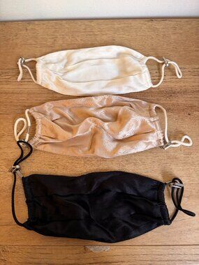 Silk Face Masks (Black, White & Tan)